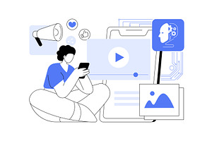AI Social Media Content Creation, a Technology Illustration by Visual Generation