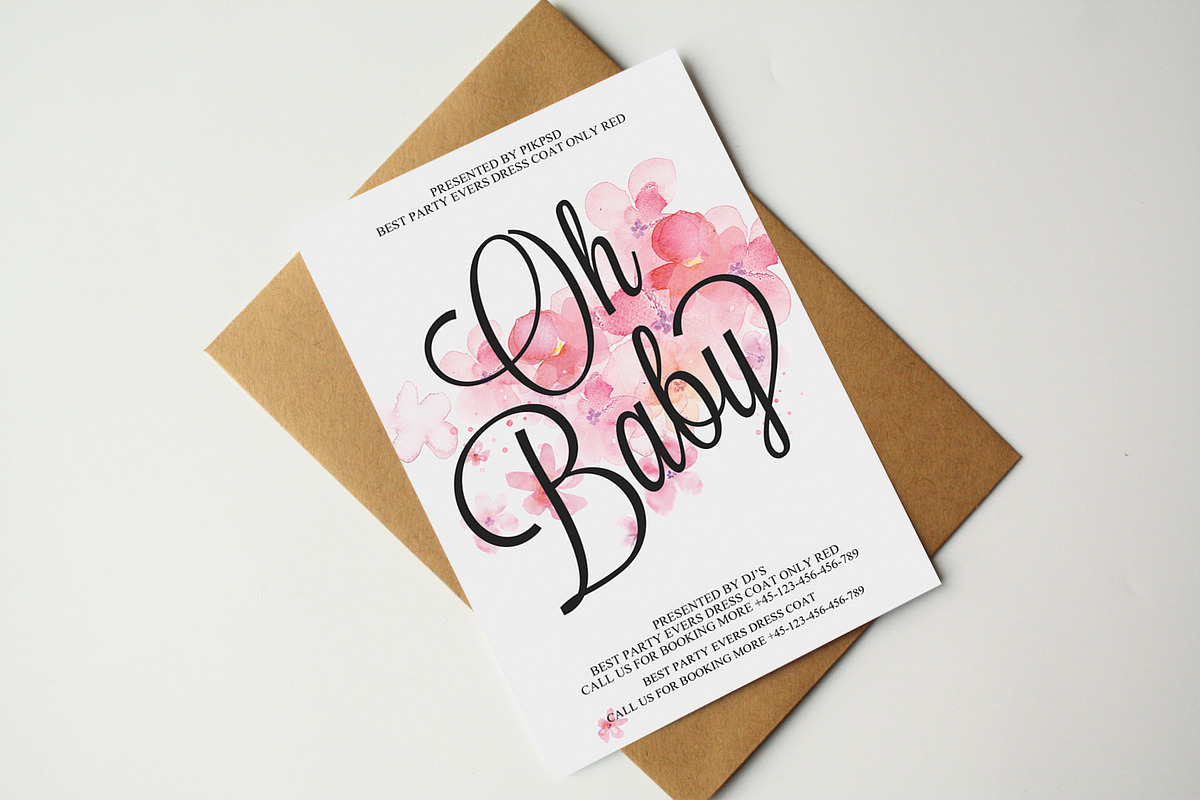 Baby Announcement Invitation Card, an Invitation Template by graphicforest (Photo 2 of 3)
