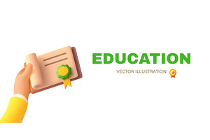 3d hand certificate. Arm hold, an Object Illustration by Stock-Smart-Start