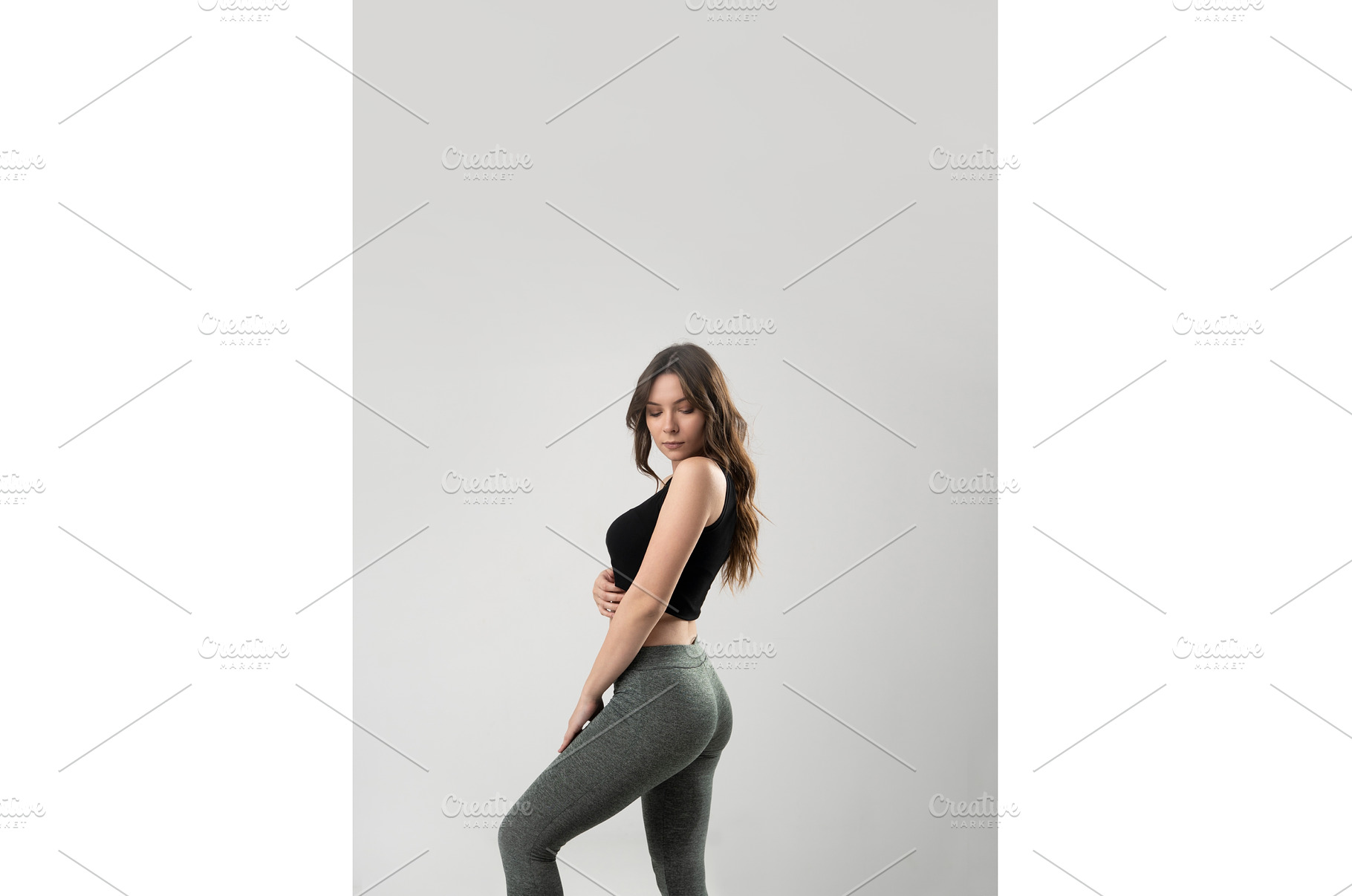 Brunette woman in a dark sporty, a Person Photo by volodymyrshtun13795