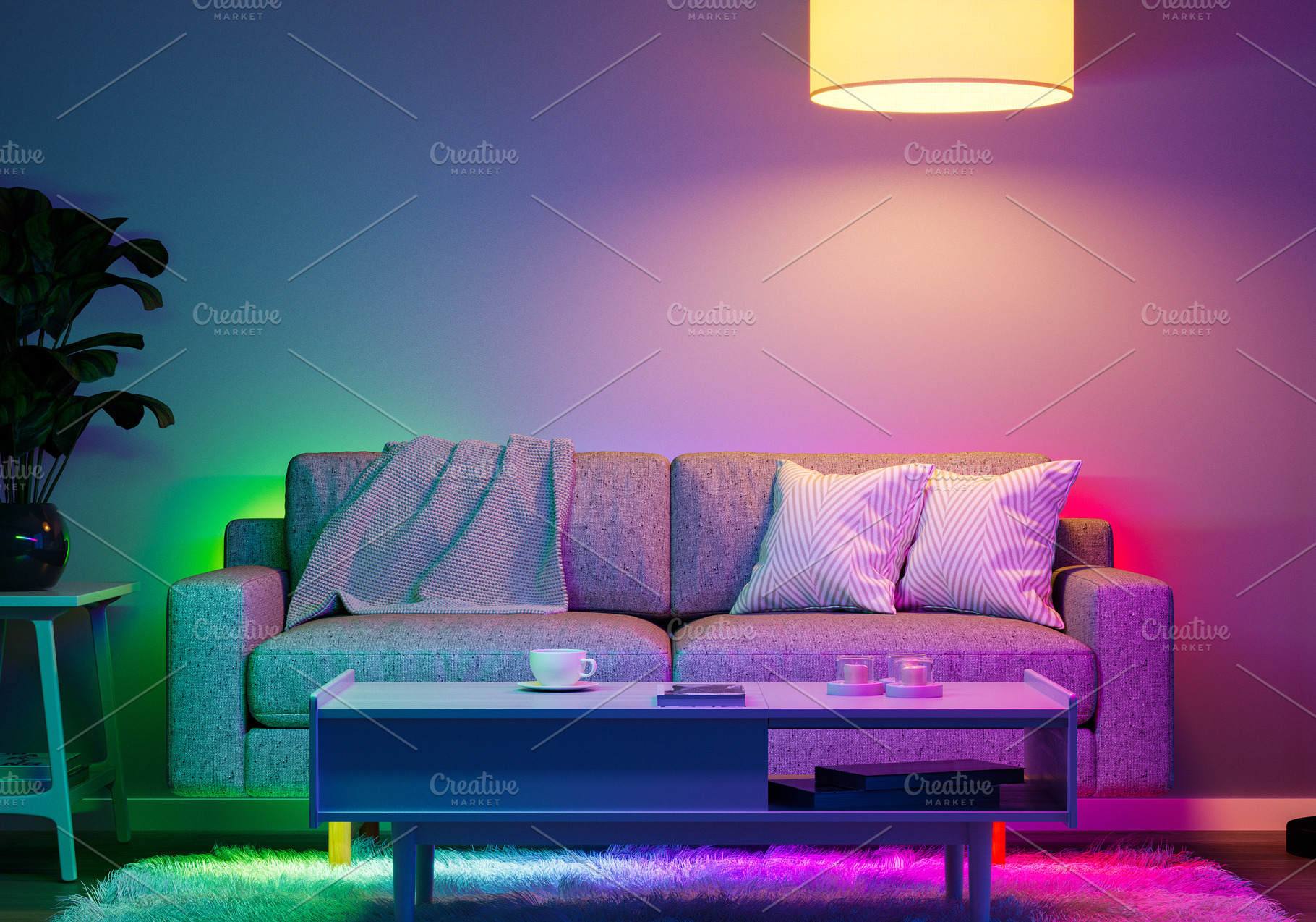 Modern living room with ambient LED, an Architecture Photo by Pozitivo
