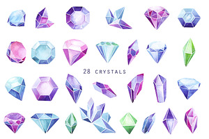 watercolor crystals