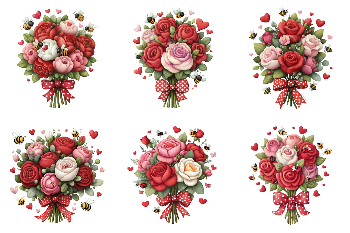 Whimsical Flowers Clipart,Flowers Bu, an Illustration by GatewayDesign (Photo 2 of 5)