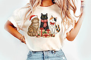 Meowy Christmas Png, an Illustration by Watercolor design (Thumbnail 2 of 5)