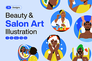 Beauty and Salon Art Set, a Person Illustration by Brickclay