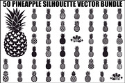 Pineapple Silhouette Vector Bundle, an Illustration by jahid234 (Thumbnail 1 of 51)