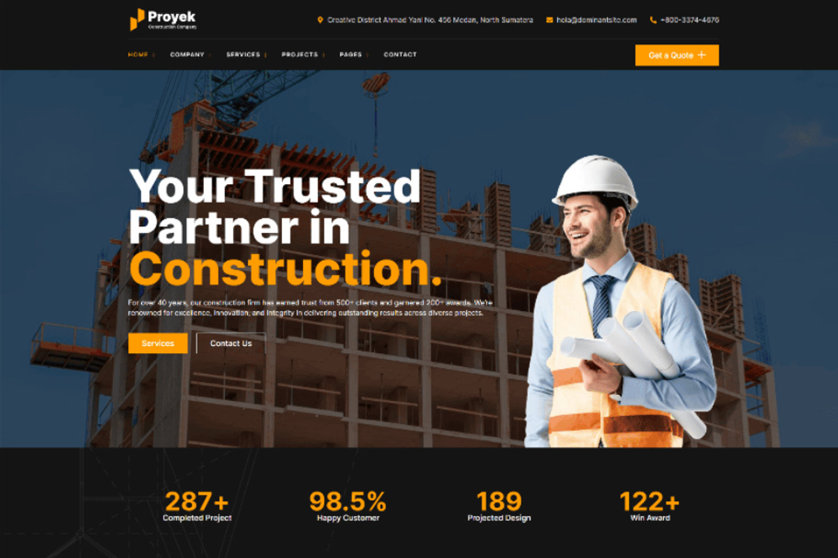 Construction Elementor Template, a WordPress Template by UInstrument (Photo 2 of 10)