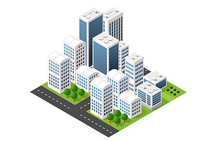 Isometric perspective city, an Object Graphic by AlexZeL