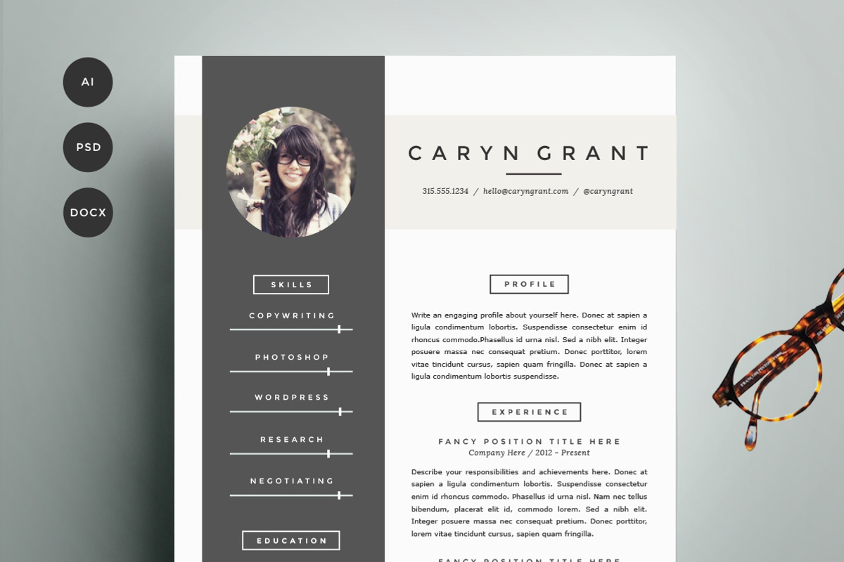 Resume Template 4 Pack | CV Template, a Resume Template by Refinery Resume Co. (Photo 1 of 3)