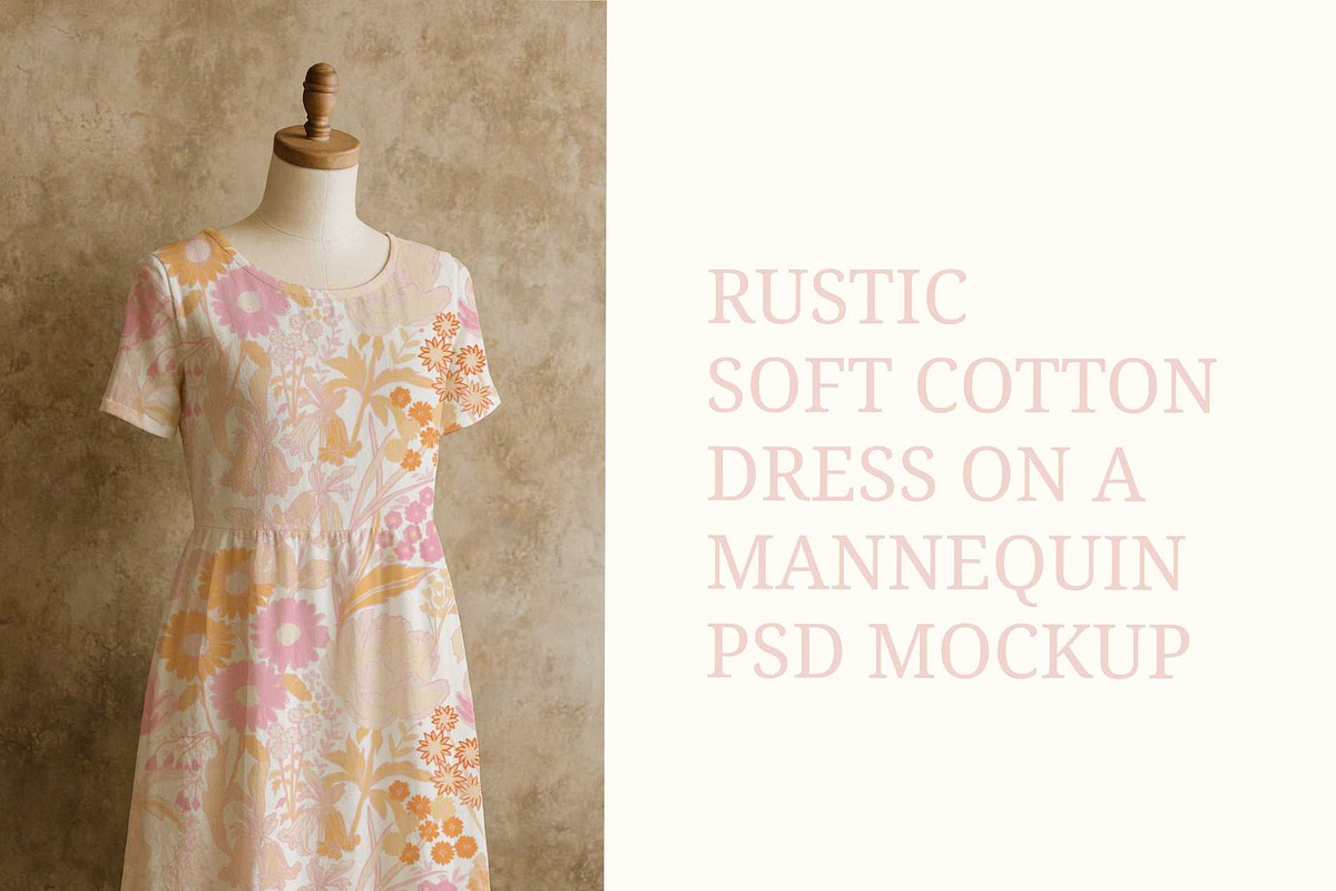 rustic cotton dress psd mockup, a Shirt Mockup by jenartstudio (Photo 1 of 4)