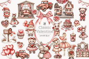 Valentines Day Clipart | Romantic PN, an Animal Illustration by GlamArtZhanna