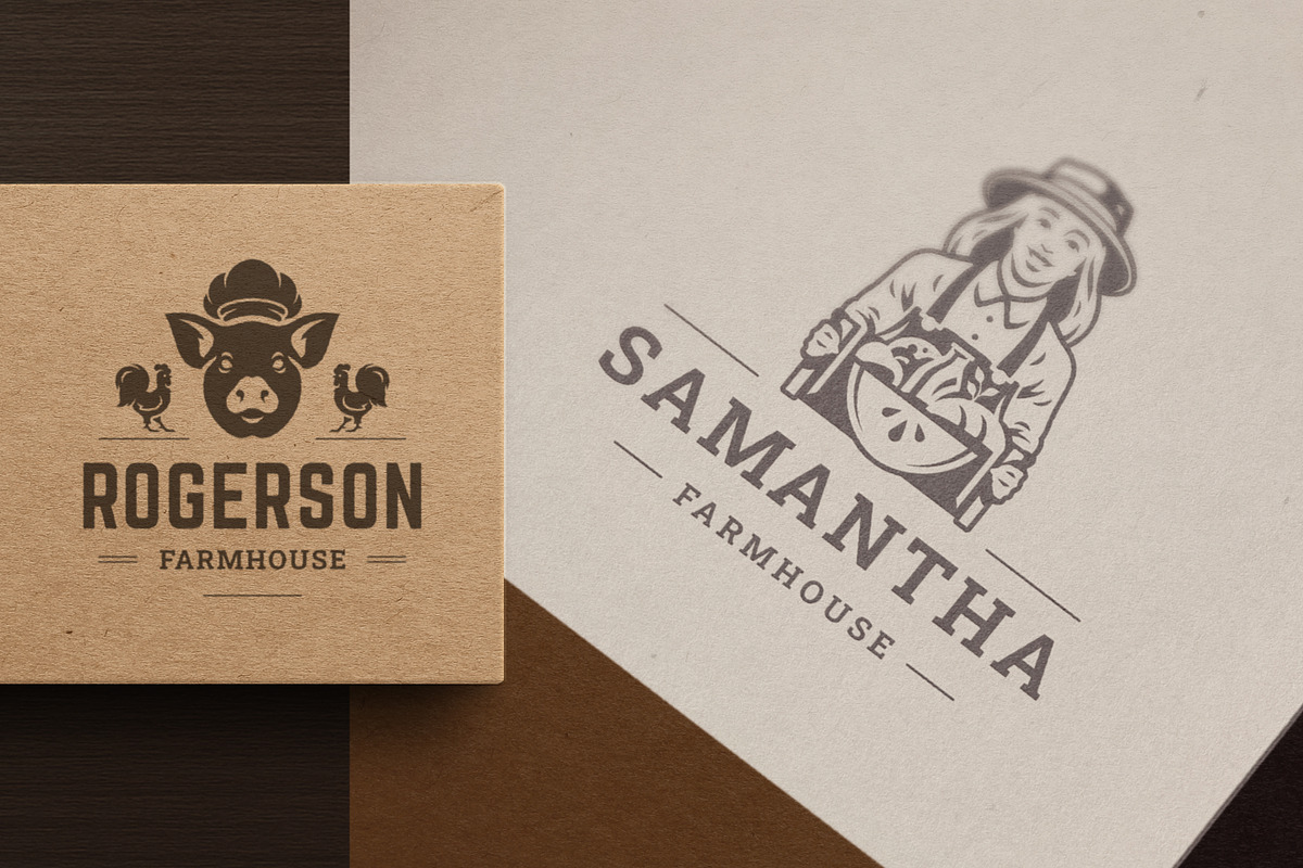 Farm Logos & Badges Vintage Style, a Branding & Logo Template by Vasya Kobelev (Photo 9 of 11)