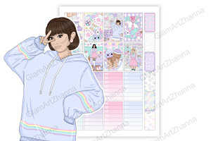 Kawaii Printable Stickers 2,25x1,5