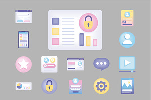 Gradient UI/UX Icon Set, a Templates & Theme by studiogstock