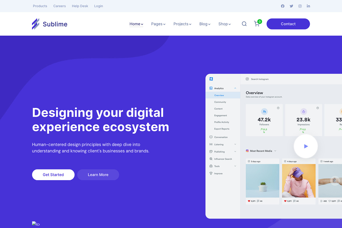 CreativeMultipurpose WordPress Theme, a WordPress Template by UInstrument (Photo 2 of 10)
