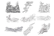 Wave elements in vintage style, an Object Graphic by marukopum (Thumbnail 4 of 9)