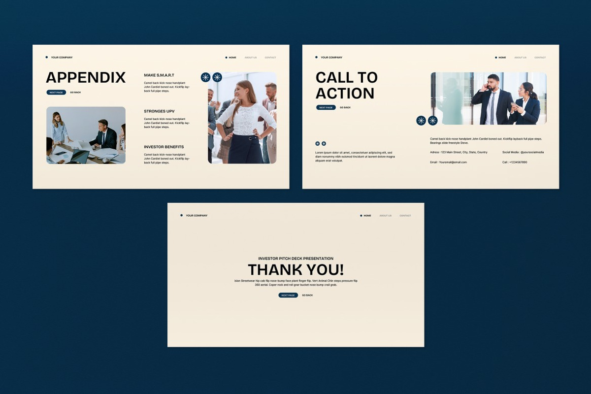 Cream Blue Investor Pitch Deck PPT, a Presentation Template by graphicook (Photo 5 of 5)