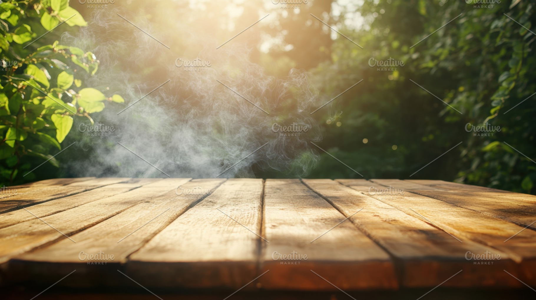 Sunlight illuminating a wooden table, a Photo by Beautiful things