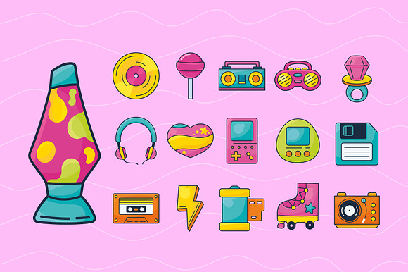 Retro Pop Culture Icon Set preview 2