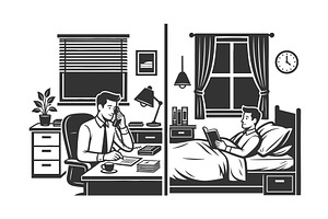 Work Life Balance Concept With, a Person Illustration by AlexArt