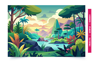 An illustration depicting a tranquil, an Illustration by Tanuart