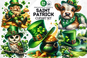 St Patrick's Day Clipart Set, a Seasonal Illustration by ThatsDesignArt