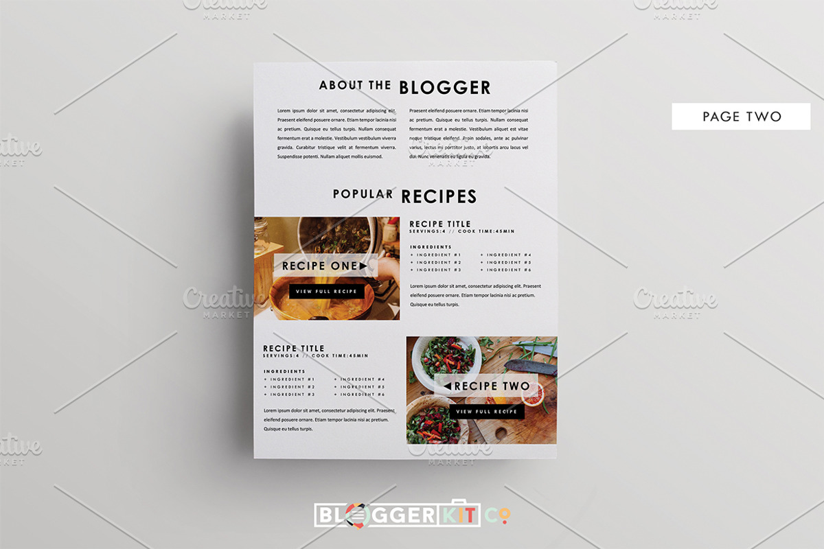 3 Page Media Kit Template, a Stationery Template by Blogger Kit Co. (Photo 4 of 7)
