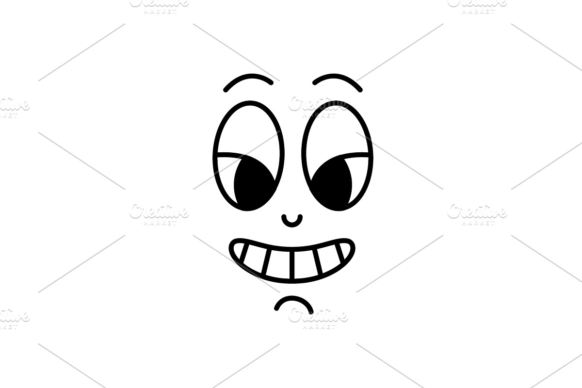 Cartoon face with quirky eyes, an Object Illustration by GraphiShop