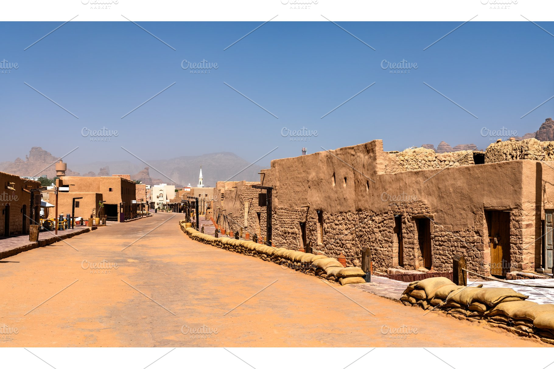 Traditional mud brick buildings in AlUla Old Town, Saudi Arabia, an Architecture Photo by Leonid Andronov