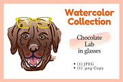 Chocolate Lab In Glasses Graphic, an Illustration by ThePawPrintsShop (Thumbnail 1 of 3)