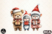 Christmas Teddy And Maus Design PNG, an Animal Illustration by DreamCafeArt (Thumbnail 1 of 6)