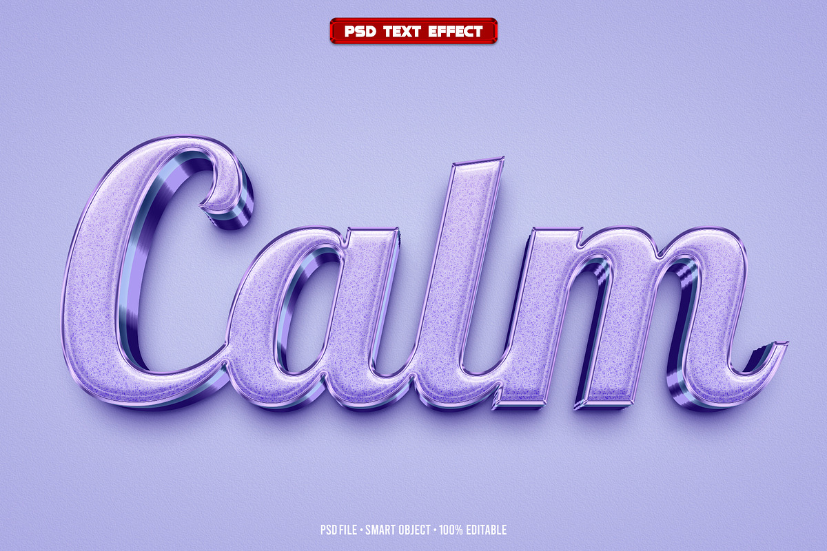 Calm 3D editable text effect, a Layer Style Add-On by Hello Muh (Photo 1 of 2)