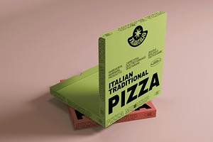 Open Pizza Box Mockup