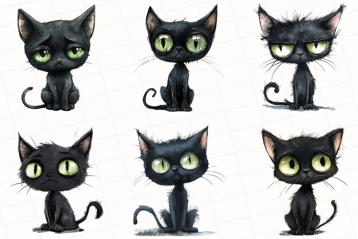 Zombie Black Cat Clipart, an Illustration by OK Design (Photo 2 of 5)