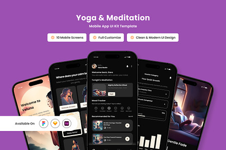 Veluna - Yoga App Design Template