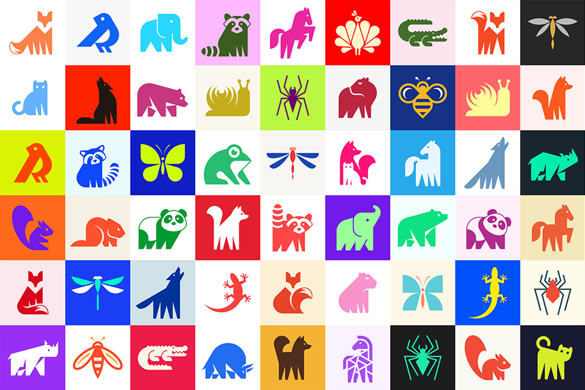 Animals logos collection + pattern, an Object Graphic by NataliiaVolyk (Photo 2 of 11)