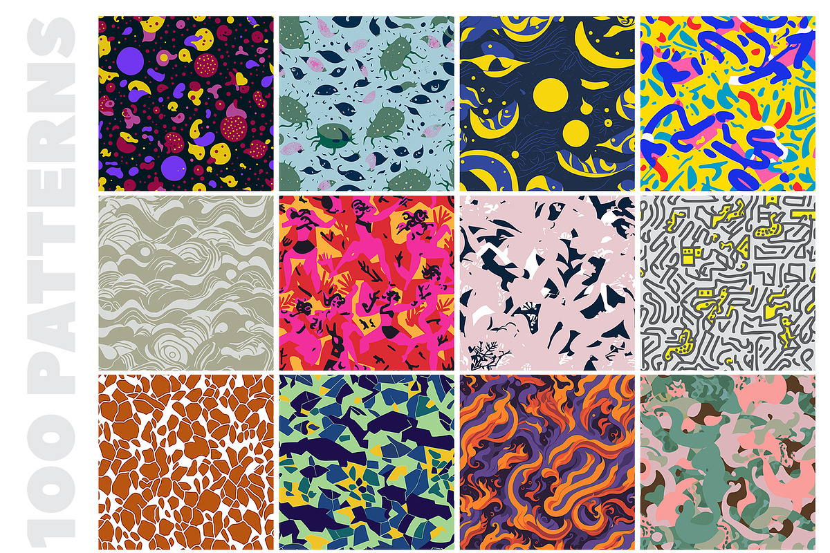 100 Eclectic Vibrant Patterns, a Pattern Graphic by digitalassets (Photo 3 of 10)