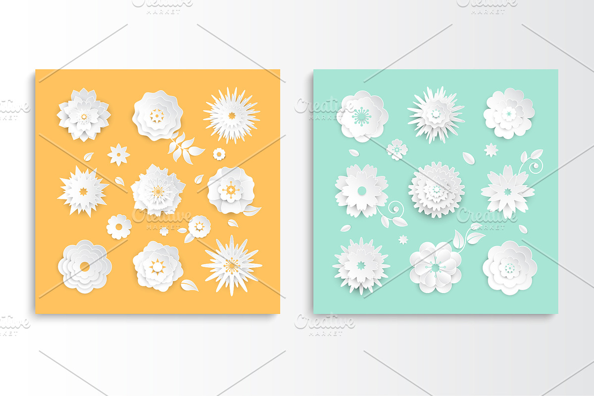 Paper Cut White Flowers Card Kit, a Templates & Theme by Boyko Pictures (Photo 6 of 16)
