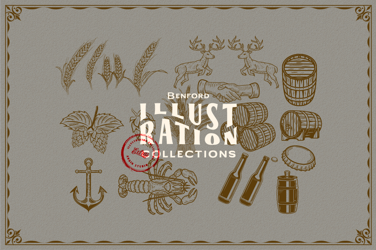 Benford Font Collections + Extras, a Script Font by Angin Studio (Photo 12 of 13)