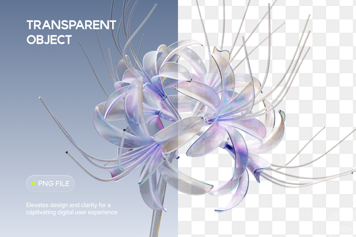 3D Glass Flowers, an Object Graphic by Illustrava (Photo 5 of 7)