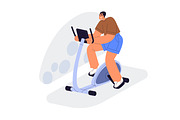 People do sport exercises in gym set, a Sport Illustration by Good Studio (Thumbnail 8 of 15)