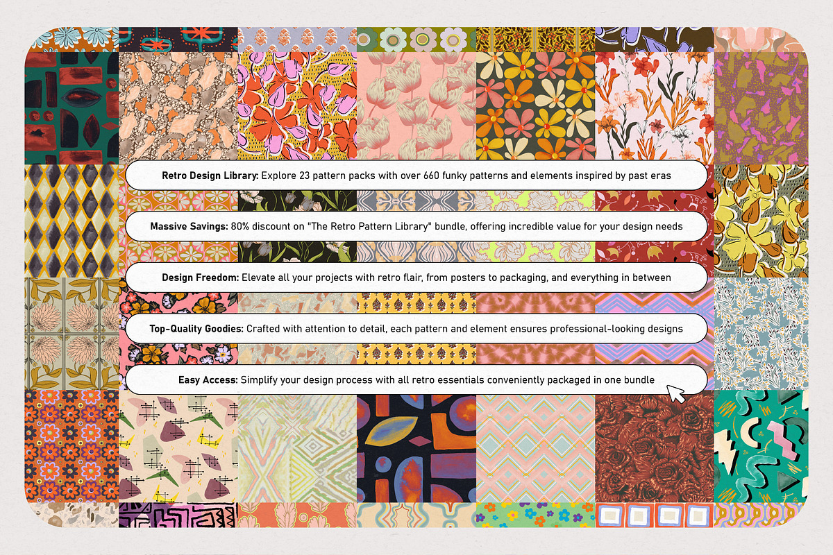 Retro Pattern Library 80% OFF, a Pattern Graphic by angelainthefields (Photo 2 of 25)