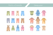 Baby Clothes Line Icons Color Fill, an Outline Icon by Vectorikart (Thumbnail 4 of 6)