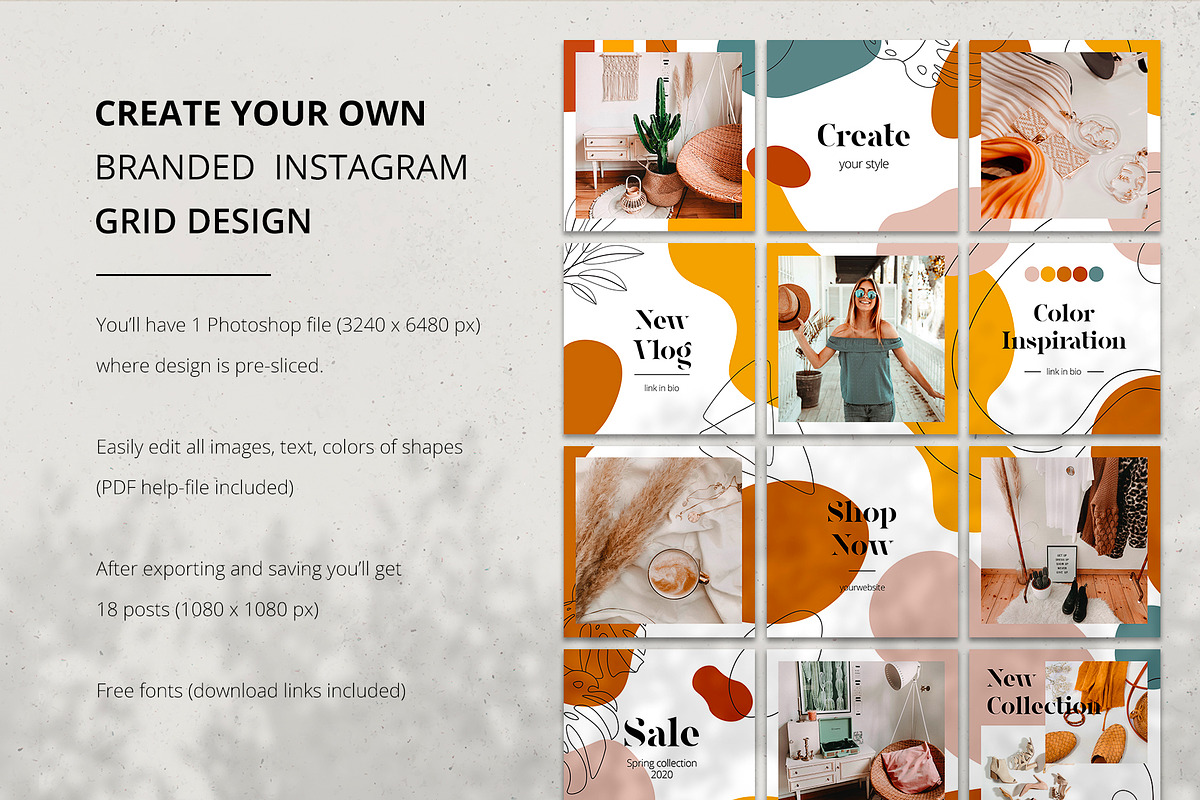 Instagram PUZZLE with shapes & lines, a Social Media Template by EkaterinaKiriy (Photo 4 of 7)