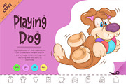 Playing Cartoon Dog. Clipart., an Animal Illustration by KENO Mascots (Thumbnail 1 of 3)