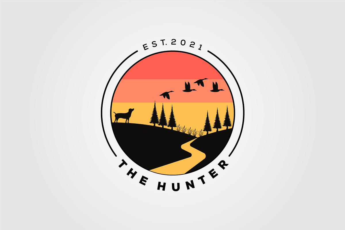 dog hunter logo vector illustration., an Object Graphic by Rizkaarishandy_shop (Photo 3 of 3)