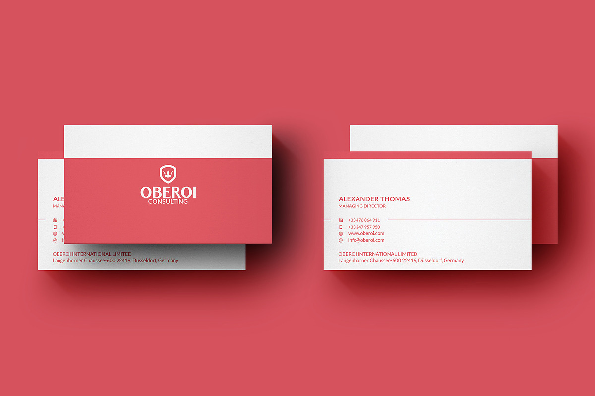 Red And White Business Card, a Business Card Template by Marvel (Photo 1 of 5)