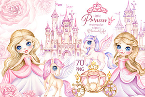 Princess & Fairytale Castle clipart