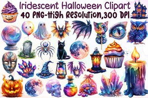 Iridescent Halloween Clipart, an Illustration by Sublimation Artist