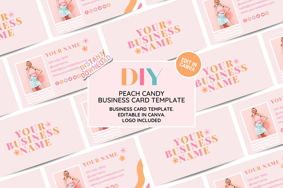 Pastel Business Card Template, a Business Card Template by SunshineStudioBoutique (Photo 2 of 9)